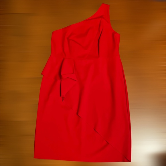 Jason Wu X ELOQUII Asymmetrical Red One Shoulder Dress - Picture 3 of 10